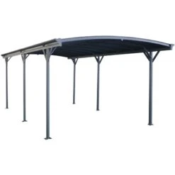 Carport En Aluminium Anthracite 3x6,47m Et Polycarbonate 6mm X-METAL