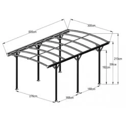 Carport En Aluminium Blanc 3x5,05m Et Polycarbonate 6mm X-METAL -Boutique De Jardin carport en aluminium blanc 3x505m et polycarbonate 6mm x metal 2