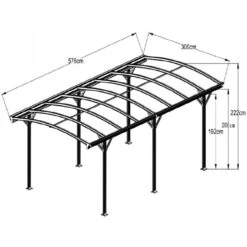 Carport En Aluminium Blanc 3x5,76m Et Polycarbonate 6mm X-METAL -Boutique De Jardin carport en aluminium blanc 3x576m et polycarbonate 6mm x metal 3