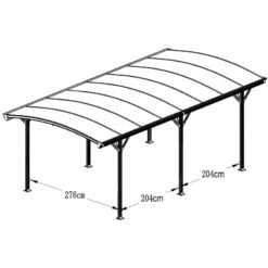 Carport En Aluminium Blanc 3x5,76m Et Polycarbonate 6mm X-METAL -Boutique De Jardin carport en aluminium blanc 3x576m et polycarbonate 6mm x metal 4