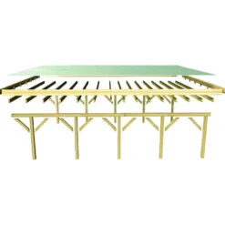 Carport En Bois Autoclave 20,9m² Avec Poteau En Arc Et Toit En Acier – KARIBU -Boutique De Jardin carport en bois autoclave 209m avec poteau en arc et toit en acier karibu 4