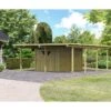 Carport En Bois Autoclave 30,35m² Avec Débarras 9m² - Karibu -Boutique De Jardin carport en bois autoclave 3035m avec debarras 9m karibu