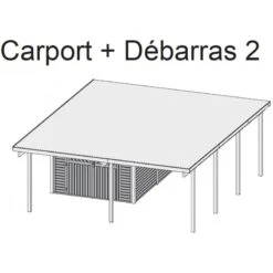 Carport En Bois Autoclave 30,35m² Avec Débarras 9m² - Karibu -Boutique De Jardin carport en bois autoclave 3035m avec debarras 9m karibu 2
