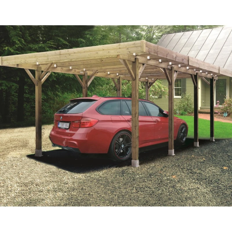 Carport Modulable 4x5x2,5m En Bois Traité Autoclave - SOLID 3 Carport Modulable 4x5x2,5m En Bois Traité Autoclave - SOLID