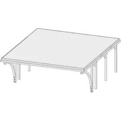 Carport Pin Autoclave 40,2m² Classic Double 2 + Toit PVC + 2 Arcs Karibu -Boutique De Jardin carport pin autoclave 402m classic double 2 toit pvc 2 arcs karibu 2