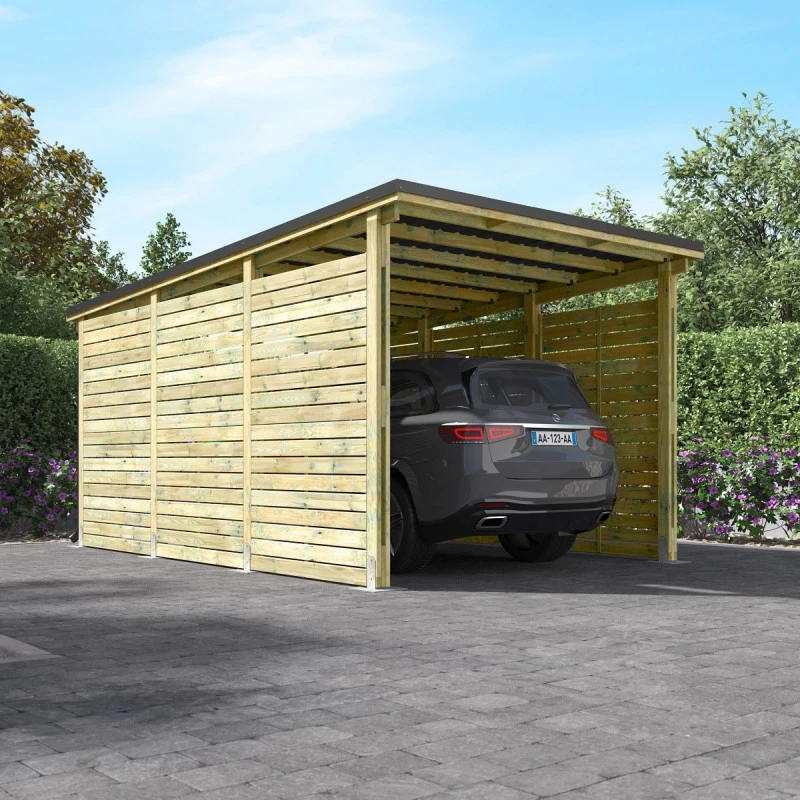 Carport Simple En Bois Autoclave 19,6m² + Toit En Acier César – Forest Style 4 Carport Simple En Bois Autoclave 19,6m² + Toit En Acier César – Forest Style – Image 2