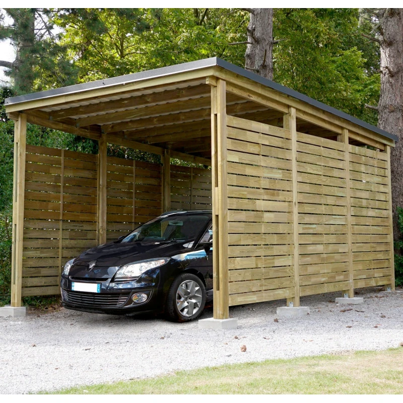 Carport Simple En Bois Autoclave 19,6m² + Toit En Acier César – Forest Style 3 Carport Simple En Bois Autoclave 19,6m² + Toit En Acier César – Forest Style