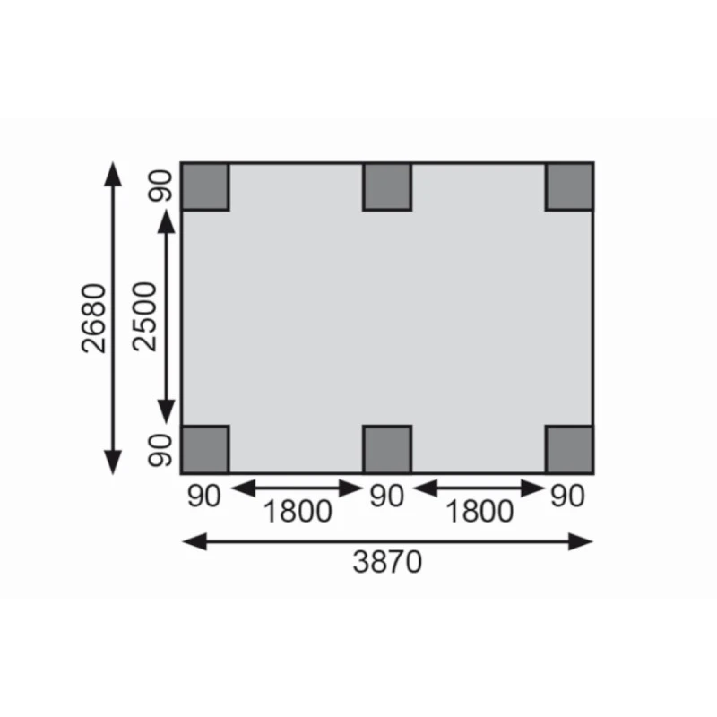Carport Simple En Bois Autoclave Avec Toit PVC Et 2 Arcs D'entrée 14,9m² - 304x490cm - Karibu 8 Carport Simple En Bois Autoclave Avec Toit PVC Et 2 Arcs D'entrée 14,9m² - 304x490cm - Karibu – Image 6