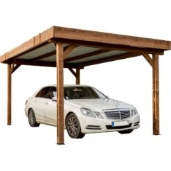 Carport THONES 17,54m² En Bois Massif Avec Toit Bac Acier HABRITA -Boutique De Jardin carport thones 1764m en bois massif avec toit bac acier habrita 1
