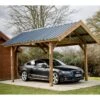 Carport THURAC 17,89m² En Bois Massif Avec Toit Bac Acier HABRITA -Boutique De Jardin carport thurac 1789m en bois massif avec toit bac acier habrita