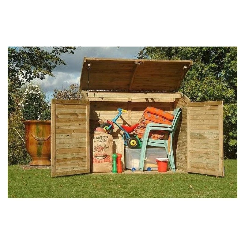 Coffre De Jardin En Bois Traité Autoclave 1200L - Chalet Et Jardin 2 Coffre De Jardin En Bois Traité Autoclave 1200L - Chalet Et Jardin