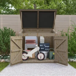 Coffre De Jardin En Bois Traité 20mm 1200L GENIO Noir - Gardy Shelter -Boutique De Jardin coffre de jardin en bois traite 20mm 1200l genio noir gardy shelter 4