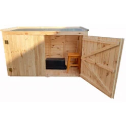 Coffre De Jardin En Bois Traité 28mm 2000L LARGO Blanc - Gardy Shelter -Boutique De Jardin coffre de jardin en bois traite 28mm 2000l largo blanc gardy shelter 1
