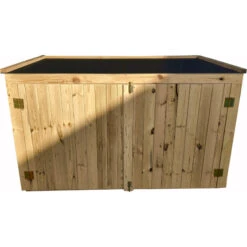 Coffre De Jardin En Bois Traité 28mm 2000L LARGO Noir - Gardy Shelter -Boutique De Jardin coffre de jardin en bois traite 28mm 2000l largo noir gardy shelter 2