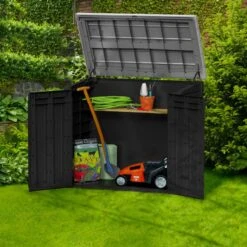 Coffre De Jardin Multifonctions En Résine 1200L Toit Plat Noir - Keter 10 Coffre De Jardin Multifonctions En Résine 1200L Toit Plat Noir - Keter -Boutique De Jardin coffre de jardin multifonctions en resine 1200l toit plat keter 2