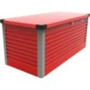Coffre De Rangement En Métal Rouge 750L Patio Box 1,06m² TRIMETALS -Boutique De Jardin coffre de rangement en metal rouge 750l patio box 106m trimetals