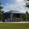 Ensemble De Rideaux 4 Pièces Pour Pergolas Dallas 6100 De 22m² - Palram - Canopia -Boutique De Jardin ensemble de rideaux 4 pieces pour pergolas dallas 6100 de 22m palram