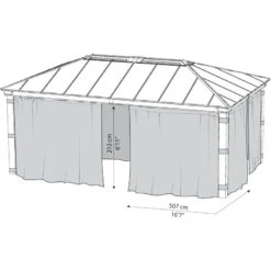 Ensemble De Rideaux 4 Pièces Pour Pergolas Dallas 6100 De 22m² - Palram - Canopia -Boutique De Jardin ensemble de rideaux 4 pieces pour pergolas dallas 6100 de 22m palram 2