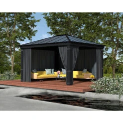 Ensemble De Rideaux 4 Pièces Pour Pergolas Dallas 6100 De 22m² - Palram - Canopia -Boutique De Jardin ensemble de rideaux 4 pieces pour pergolas dallas 6100 de 22m palram 3