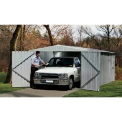 Garage 13,50m² En Acier Galvanisé Finition Zincalume Gris Melton - Absco -Boutique De Jardin garage 1350m en metal melton finition zincalume absco 3