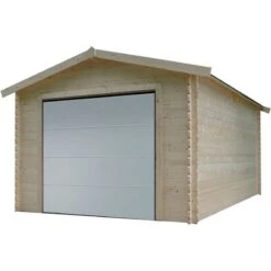 Garage 18,19m² Avec Porte Sectionnelle Motorisée Madriers 28mm SOLID