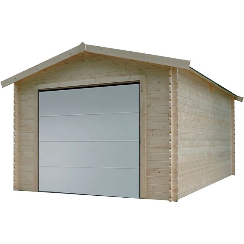 Garage 18,19m² Avec Porte Sectionnelle Motorisée Madriers 28mm SOLID 3 Garage 18,19m² Avec Porte Sectionnelle Motorisée Madriers 28mm SOLID