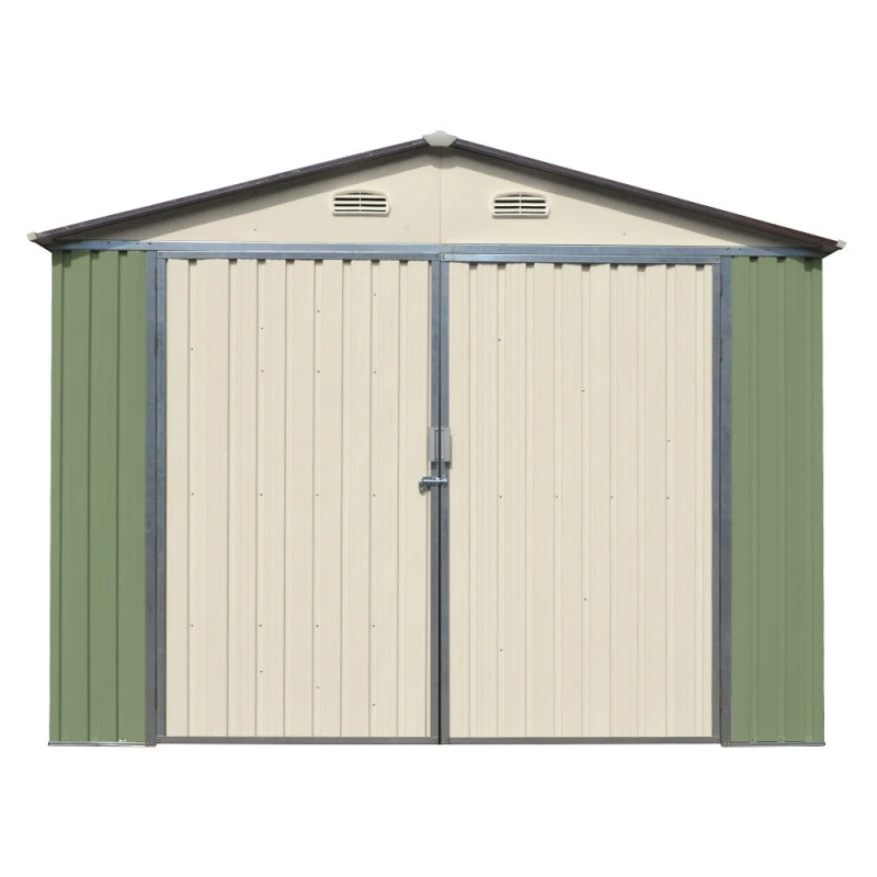 Garage Double Portes Vert Pâle Et Crème 18m² + Kit D'ancrage X-METAL 8 Garage Double Portes Vert Pâle Et Crème 18m² + Kit D'ancrage X-METAL – Image 6