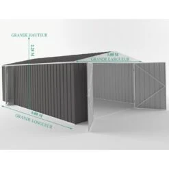 Garage En Acier Zincalume Colorbond Anthracite 18m² EASYSHED -Boutique De Jardin garage en acier zincalume colorbond anthracite 18m easyshed 4