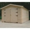 Garage En Bois Massif 18,19m² Madriers 28mm SOLID -Boutique De Jardin garage en bois massif 1819m madriers 28mm solid