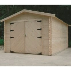 Garage En Bois Massif 18,19m² Madriers 28mm SOLID