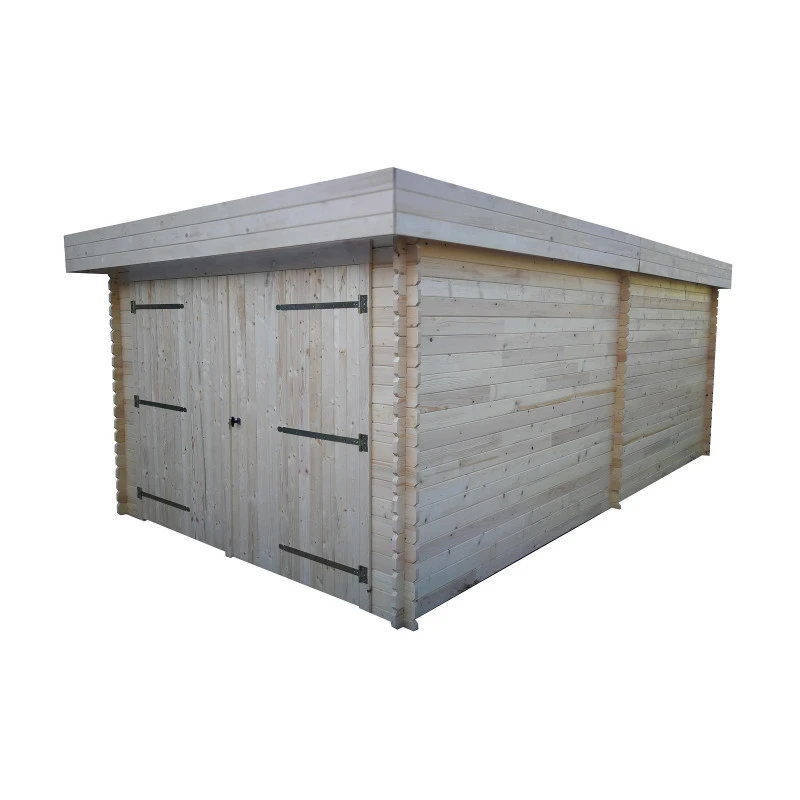 Garage En Bois Massif 21,46m² – Madriers 28mm – Toiture En Bac Acier – Habrita 6 Garage En Bois Massif 21,46m² – Madriers 28mm – Toiture En Bac Acier – Habrita – Image 4