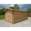 Garage En Bois Massif 40mm Traité Teinté Marron Gardy Shelter -Boutique De Jardin garage en bois massif 40mm traite teinte marron gardy shelter