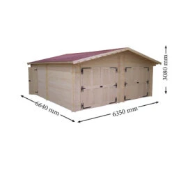 Garage Double En Bois Massif 42,16m² – Madriers 42mm – Habrita 7 Garage Double En Bois Massif 42,16m² – Madriers 42mm – Habrita -Boutique De Jardin garage en bois massif 4216m madriers 42mm habrita 2