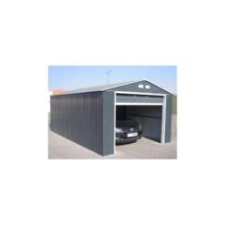 Garage En Métal Anthracite 19,95m² Grande Hauteur H.2,60m DURAMAX -Boutique De Jardin garage en metal anthracite 1995m grande hauteur h260m duramax 3