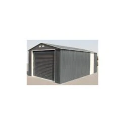 Garage En Métal Anthracite 19,95m² Grande Hauteur H.2,60m DURAMAX -Boutique De Jardin garage en metal anthracite 1995m grande hauteur h260m duramax 4