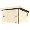 Garage Galan Toit Plat 16,79m² Madriers 28mm Avec Double Porte Battante + Porte Latérale Vitrée – Décor Et Jardin -Boutique De Jardin garage galan toit plat 1679m madriers 28mm avec double porte battante porte laterale vitree decor et jardin