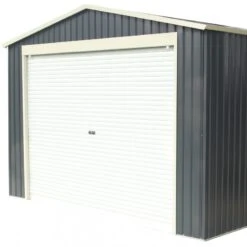 Garage Métal Anthracite 19,52m² Porte Enroulable + Kit D'ancrage X-METAL -Boutique De Jardin garage metal anthracite 1952m porte enroulable kit d ancrage x metal 4