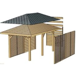 Jalousie Orientable 90cm Pour Pavillons KIOSK En Bois Traité Autoclave - SOLID -Boutique De Jardin jalousie orientable 90cm pour pavillons kiosk en bois traite autoclave solid 2