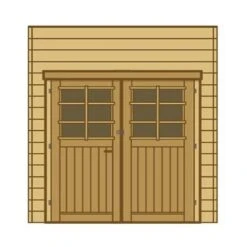 Paroi Frontale Double Porte L.270cm Pour Carport Bois Traité - SOLID