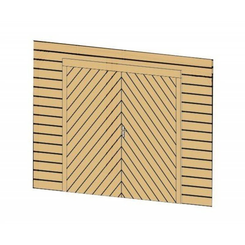 Paroi Frontale Avec Double Porte De Garage 390x245cm Pour Carport Modulable 5x5m - SOLID 3 Paroi Frontale Avec Double Porte De Garage 390x245cm Pour Carport Modulable 5x5m - SOLID