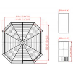 Pavillon Charlestone 384x384cm En Aluminium Et Acier Galvanisé - SOJAG 12 Pavillon Charlestone 384x384cm En Aluminium Et Acier Galvanisé - SOJAG -Boutique De Jardin pavillon charlestone 384x384cm en aluminium et polycarbonate sojag 4