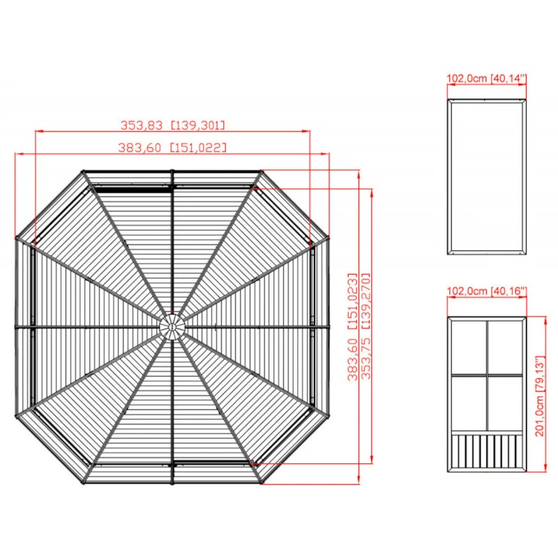 Pavillon Charlestone 384x384cm En Aluminium Et Acier Galvanisé - SOJAG 7 Pavillon Charlestone 384x384cm En Aluminium Et Acier Galvanisé - SOJAG – Image 5
