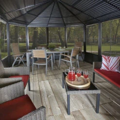 Pavillon Charlestone 384x594cm En Aluminium Et Acier Galvanisé - SOJAG -Boutique De Jardin pavillon charlestone 384x594cm en aluminium et acier galvanise sojag 2