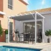 Pergola 100% Aluminium Coloris Blanc 12m² Avec Toile D'ombrage Gris 280gr/m² HABRITA 1 Pergola 100% Aluminium Coloris Blanc 12m² Avec Toile D'ombrage Gris 280gr/m² HABRITA -Boutique De Jardin pergola 100 aluminium coloris blanc 12m avec toile d ombrage gris 280grm habrita