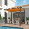 Pergola 100% Aluminium Gris Anthracite 12m² Avec Toile D'ombrage Rouille 140gr/m² HABRITA 1 Pergola 100% Aluminium Gris Anthracite 12m² Avec Toile D'ombrage Rouille 140gr/m² HABRITA -Boutique De Jardin pergola 100 aluminium gris anthracite 12m avec toile d ombrage rouille 140grm habrita