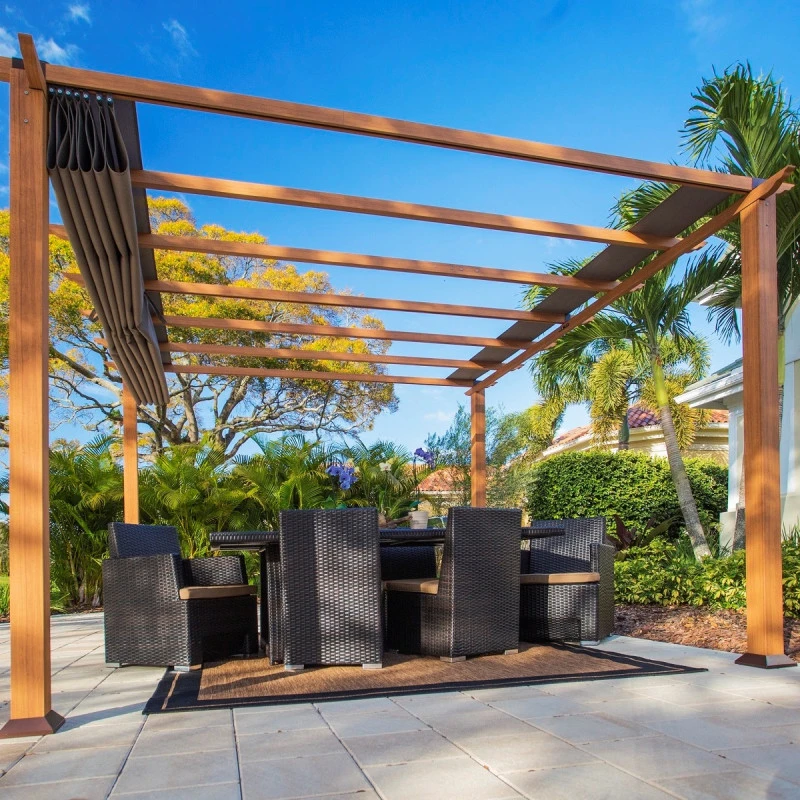 Pergola En Aluminium Marron Clair 350x350cm Florida - PARAGON OUTDOOR 5 Pergola En Aluminium Marron Clair 350x350cm Florida - PARAGON OUTDOOR – Image 3