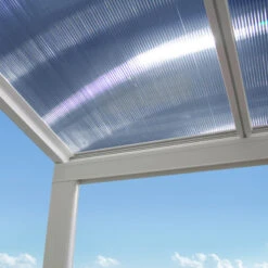 Pergola Adossée 300x300cm En Aluminium Blanc Et Polycarbonate 4mm CIELO - DCB Garden -Boutique De Jardin pergola adossee 300x300cm en aluminium blanc et polycarbonate 4mm cielo dcb garden 2