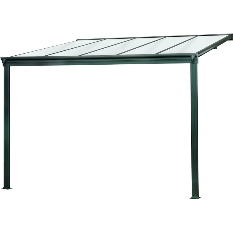 Pergola Adossée 300x300cm En Aluminium Noir Et Polycarbonate 4mm CIELO - DCB Garden 4 Pergola Adossée 300x300cm En Aluminium Noir Et Polycarbonate 4mm CIELO - DCB Garden – Image 2