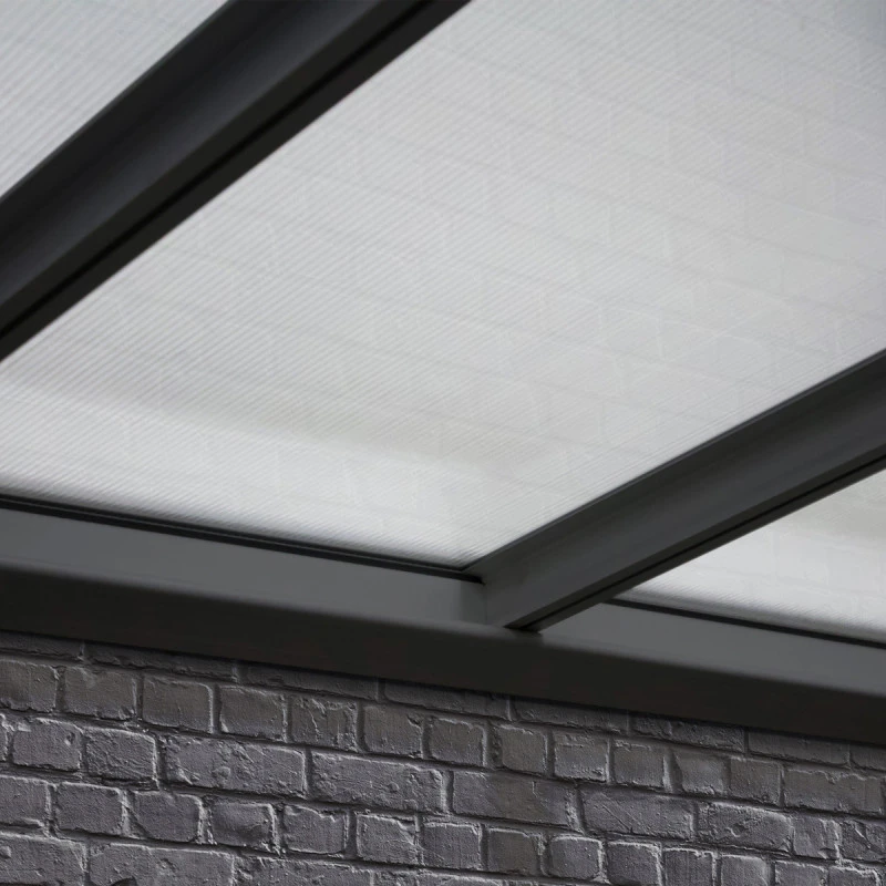 Pergola Adossée 300x300cm En Aluminium Noir Et Polycarbonate 4mm CIELO - DCB Garden 6 Pergola Adossée 300x300cm En Aluminium Noir Et Polycarbonate 4mm CIELO - DCB Garden – Image 4