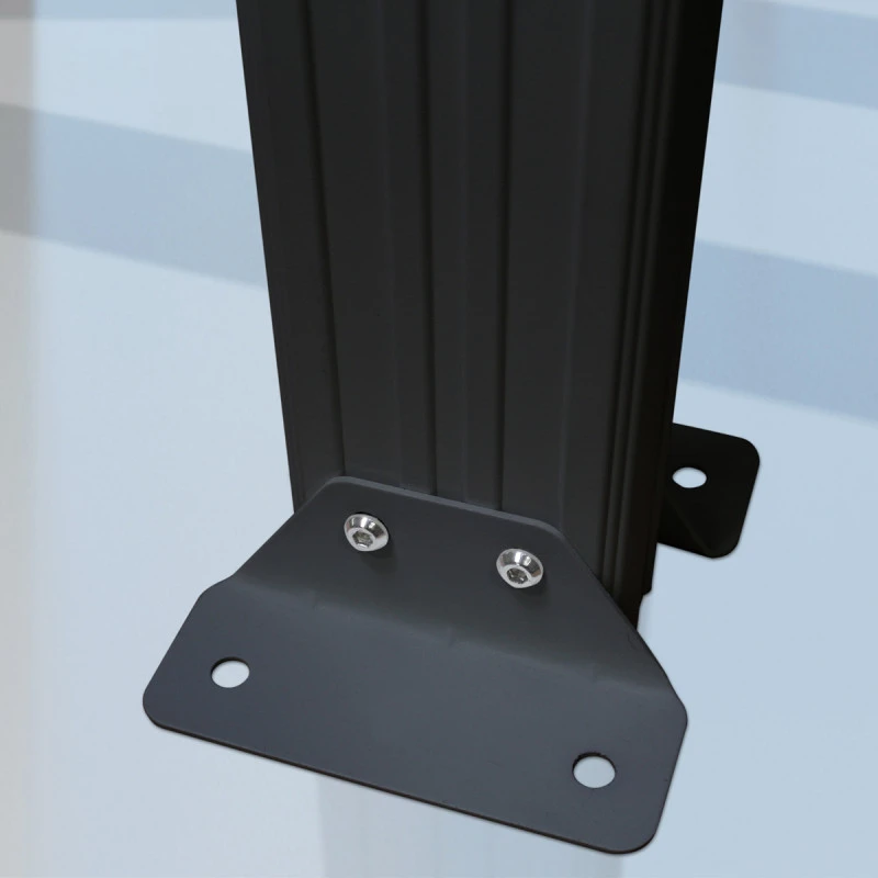 Pergola Adossée 300x300cm En Aluminium Noir Et Polycarbonate 4mm CIELO - DCB Garden 7 Pergola Adossée 300x300cm En Aluminium Noir Et Polycarbonate 4mm CIELO - DCB Garden – Image 5